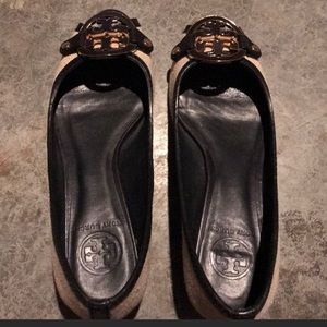 Tory Burch prep toe wedge sz 8